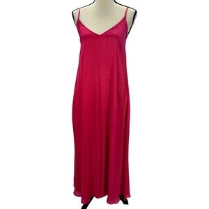Topshop Sleeveless V Neck Spaghetti Strap Maxi Dress - Barbie Pink - size 2